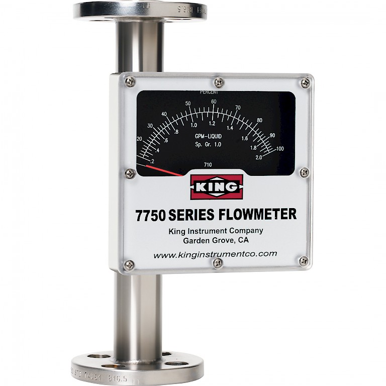 King Instruments 7750 Series rotameter with 250mm end to end length