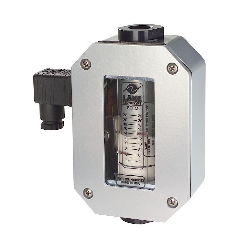 LAKE MONITORS N3A-4AS-01 Flowmeter Alarm 2-Switch 1.5-12SCFM AIR Gas 100PS F25 