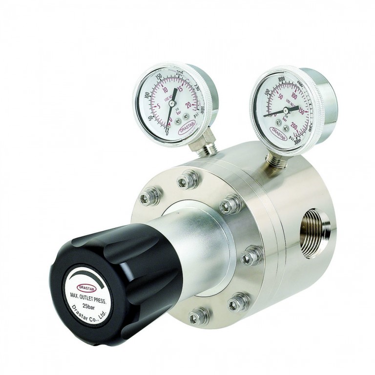 Drastar DR110 Series pressure regulator with gauges