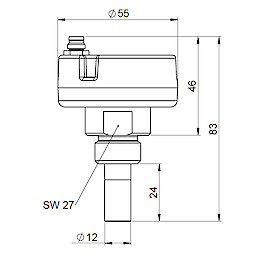FA 505 OEM Dew Point Sensor Dimensions diagram